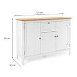 Madia Bergen57 con 3 ante e 1 cassetto bianco e top artisan oak
