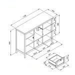 Madia Bergen57 con 3 ante e 1 cassetto bianco e top artisan oak