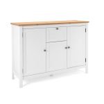 Madia Bergen57 con 3 ante e 1 cassetto bianco e top artisan oak