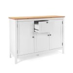 Madia Bergen57 con 3 ante e 1 cassetto bianco e top artisan oak