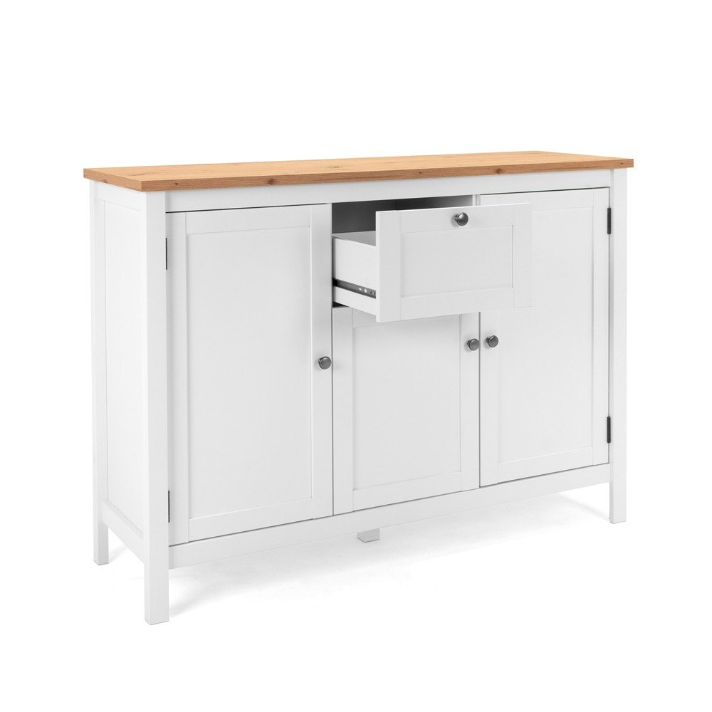 Madia Bergen57 con 3 ante e 1 cassetto bianco e top artisan oak