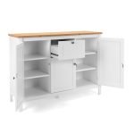 Madia Bergen57 con 3 ante e 1 cassetto bianco e top artisan oak