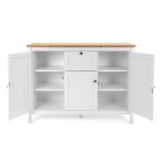 Madia Bergen57 con 3 ante e 1 cassetto bianco e top artisan oak