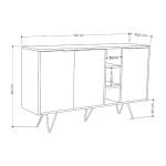Madia Clara 3 ante cashmere e nicchie a giorno 142x35,6x83h