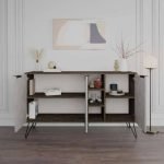 Madia Clara Lagina dark coffe 3 ante effetto marmo grigio opaco 142x35,6x83h