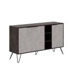 Madia Clara Lagina dark coffe 3 ante effetto marmo grigio opaco 142x35,6x83h