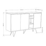 Madia Clara con struttura cashmere 3 ante rovere e nicchie a giorno 142x35,6x83h