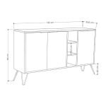 Madia Clara rovere 3 ante bianco 142x35,6x83h