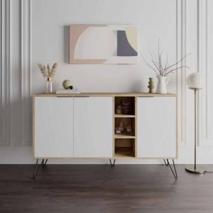 Madia Clara rovere 3 ante bianco 142x35,6x83h
