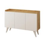 Madia Cok 3 ante rovere e bianco 120