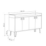 Madia Dea 4 ante antracite tortora 140x36x80 h