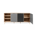 Madia Epik 56 rovere antracite grigio 3 ante vano a giorno