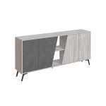 Madia Fiona 180 cm. con 2 ante bianco vintage e due ante retro grey