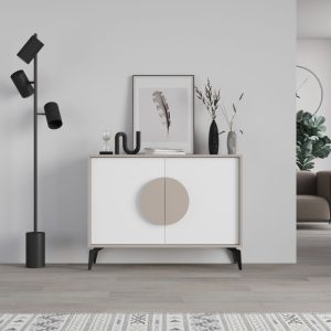Madia Gora 110 cm struttura colore tortora e ante colore bianco