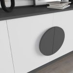Madia Gora 180 cm struttura colore antracite con ante bianche