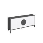 Madia Gora 180 cm struttura colore antracite con ante bianche