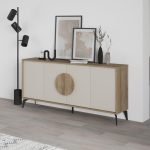 Madia Gora 180 cm struttura colore noce hitit con ante cashmere