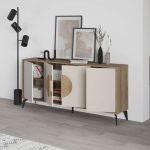 Madia Gora 180 cm struttura colore noce hitit con ante cashmere