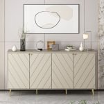 Madia Jana con 4 ante in cashmere con intagli maniglie e piedini oro