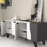 Madia Jasmine 4 ante 160x45x63H cm. bianco ghisa