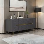 Madia Jose 4 ante antracite con particolari oro 180x47x75h