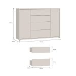 Madia Medea 4 cassetti e 2 ante colore cashmere