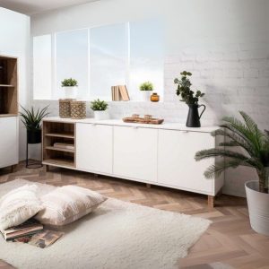 Madia Menorca 57A 3 ante bianco rovere 200x35x64,5