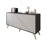 Madia Nimes con 3 ante colore bianco rustica e struttura in grafite