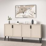 Madia Prime con 4 ante colore cashmere con maniglie e piedini neri