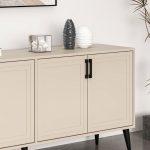 Madia Prime con 4 ante colore cashmere con maniglie e piedini neri