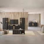 Madia Zaira 4 ante colore palissandro nero Zaira 165x49x83h