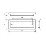 Maniglia in ABS APL13 lunghezza 170 mm in colore argento opaco
