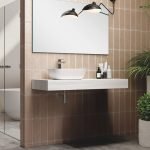 Mensola d'appoggio Ely per lavabo colore rovere grigio ghiaccio 120x45x12 cm.