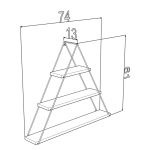 Mensola triangolare 3 ripiani Moset bianco MT191003