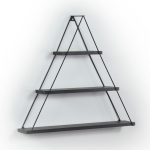 Mensola triangolare Moset  3 ripiani nero MT191005