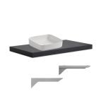 Mensolone da bagno 100x47 con lavabo da appoggio colore antracite