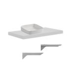 Mensolone da bagno 100x47 con lavabo da appoggio colore bianco