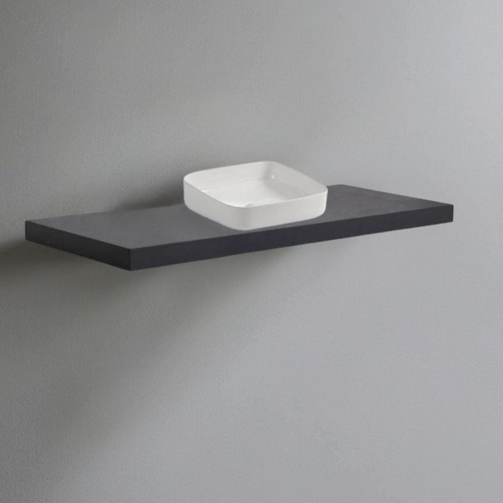 Mensolone da bagno 120x47 con lavabo da appoggio colore antracite
