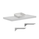 Mensolone da bagno 120x47 con lavabo da appoggio colore bianco