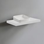 Mensolone da bagno 80x48 con lavabo da appoggio colore bianco
