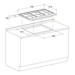 Piano Cottura HOTPOINT ARISTON 5 Fuochi a Gas 75 cm - PCN750TAVR