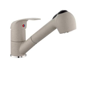 Miscelatore da cucina doccetta estraibile Paini Mixo 45Q573TCZ granito avena grigio terra