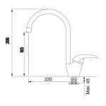 Miscelatore da cucina monocomando Paini Mini 63AU570572C bianco puntinato