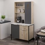 Mobile Multiuso Andy 3 ante e 1 cassetto colore rovere chiaro e antracite