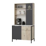 Mobile Multiuso Andy 3 ante e 1 cassetto colore rovere chiaro e antracite