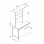 Mobile Multiuso Andy 3 ante e 1 cassetto colore rovere chiaro e antracite