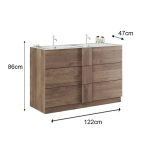 Mobile bagno Salemi120 doppia vasca rovere mercure