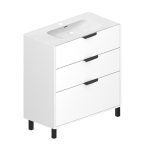 Mobile bagno Triana con 3 cassettoni colore bianco lucido