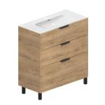 Mobile bagno Triana con 3 cassettoni colore rovere