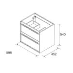 Mobile bagno sospeso Ador60 rovere ostippo con lavabo 2 cassetti 60x45x54h